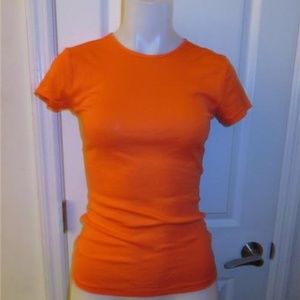 RALPH LAUREN ORANGE CREWNECK SHORT SLEEVE TOP S